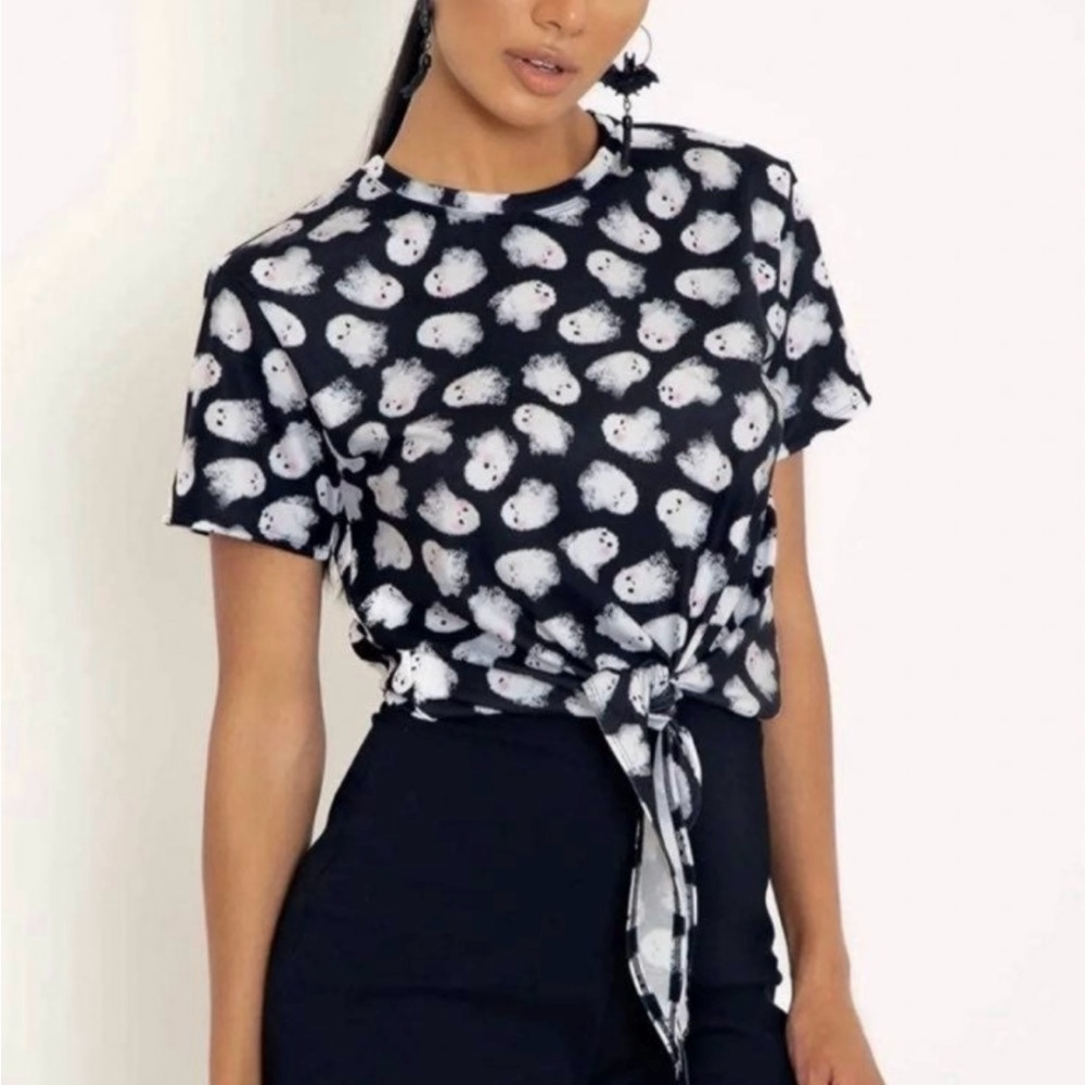 Blackmilk Ghosties Halloween Tie Crop Top